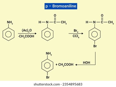 Chemical structure or reaction of p -Bromoaniline