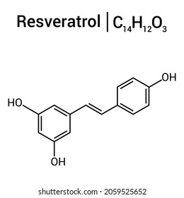 chemical structure of Resveratrol (C14H12O3)