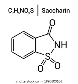 chemical structure of saccharin (C7H5NO3S) svg
