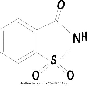 chemical structure of Saccharin illustration on transparency background