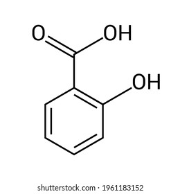 chemical structure of salicylic acid (C6H4(OH)COOH)