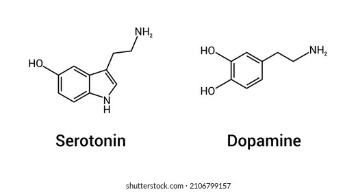 chemical structure of serotonin and dopamine