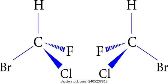 chemische Struktur der Stereoisomere .Vektorgrafik. 