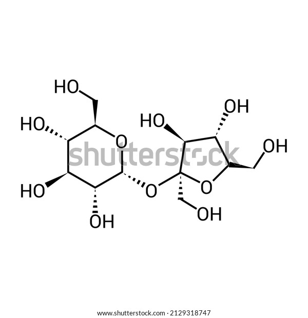 chemical structure of\
Sugar (C12H22O11)