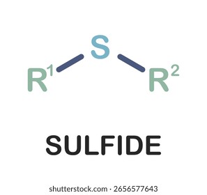 Chemical structure of sulfide molecule.
