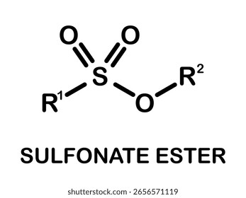 Chemische Struktur eines Sulfonatestermoleküls.