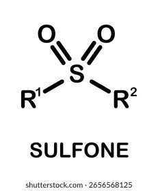 Estrutura química da molécula de sulfona.