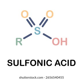 Chemische Struktur eines Sulfonsäuremoleküls.