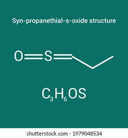 chemical structure of syn-propanethial-s-oxide (C3H6OS)