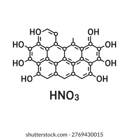 Chemical structure of tannic acid with nitric acid component shown