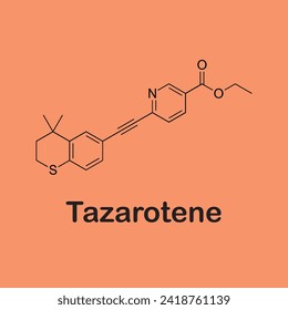 chemical structure of tazarotene, is a third-generation prescription topical retinoid. It is primarily used for the treatment of plaque psoriasis and acne. is also used as a therapeutic skin