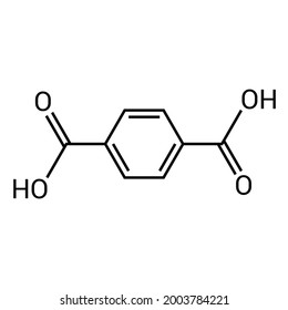 chemical structure of terephthalic acid (C8H6O4)