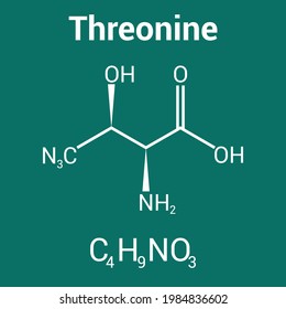 chemical structure of threonine (C4H9NO3)