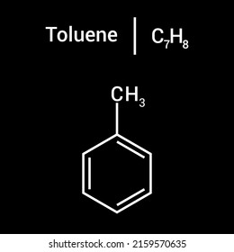 chemical structure of toluene (C7H8)