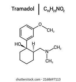 chemical structure of Tramadol (C16H25NO2)