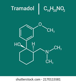 chemical structure of Tramadol (C16H25NO2)