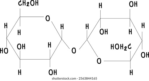 chemical structure of Trehalose illustration on transparency background
