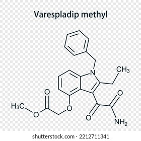 Estructura química de varVNIF metil. Ilustración vectorial aislada en fondo transparente.