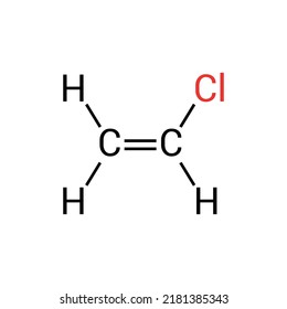 chemical structure of Vinyl chloride (C2H3Cl)