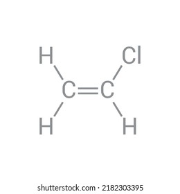 chemical structure of Vinyl chloride (C2H3Cl)