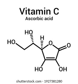 Chemical Structure Vitamin C Ascorbic Acid Stock Vector (Royalty Free ...