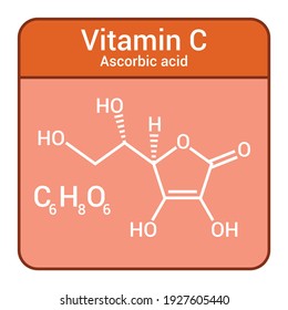 Chemical Structure Vitamin C Ascorbic Acid Stock Vector (Royalty Free ...