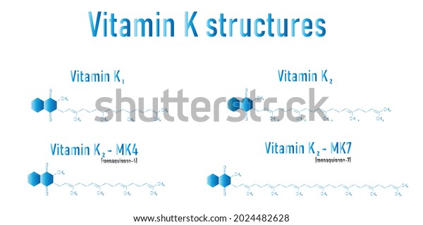 Chemical Structure Vitamin K1 K2 Menachinon4 Stock Vector (Royalty Free ...