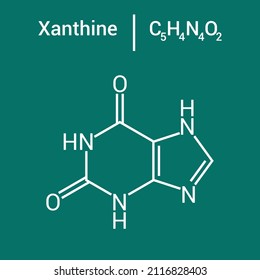 chemical structure of xanthine (C5H4N4O2)