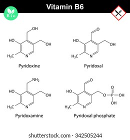 Chemical Structures Vitamin B6 Forms Pyridoxine Stock (Royalty Free) 342505244