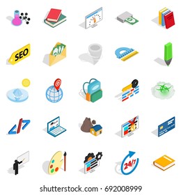 Chemical substance icons set. Isometric set of 25 chemical substance vector icons for web isolated on white background