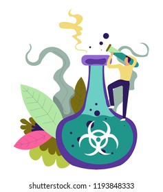 Chemical substance to save people and mankind vector