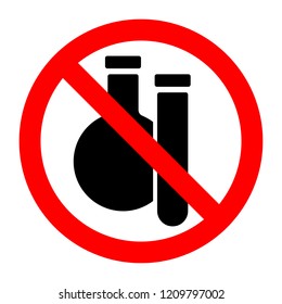 Chemical substances stop forbidden prohibition sign. Vector illustration.