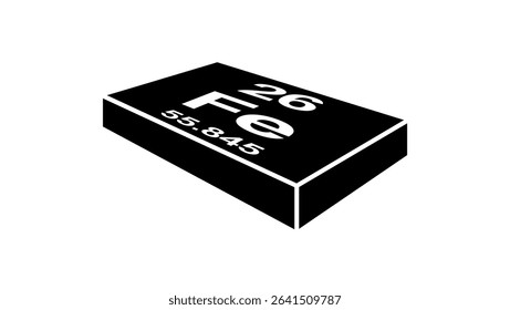 chemical symbol iron, black isolated silhouette