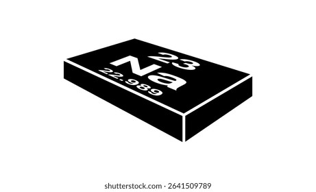 chemical symbol Sodium, black isolated silhouette