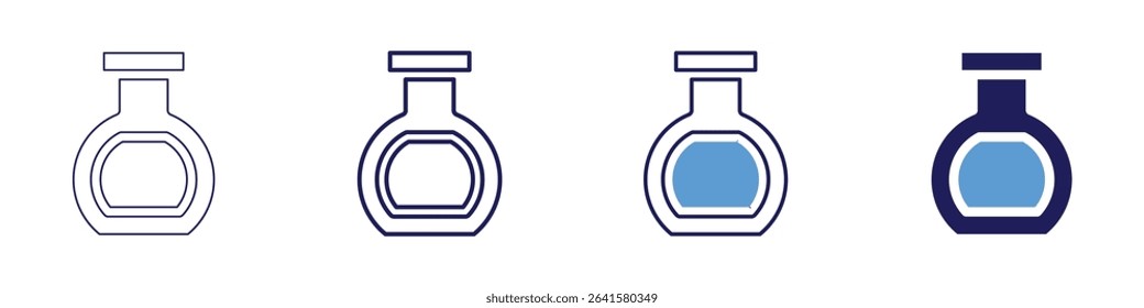 Chemical synthesis icon in 4 different styles. Thin Line, Line, Bold Line, Duotone. Duotone style. Editable stroke.