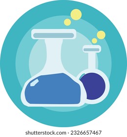 chemical test bottle ,Business technology and science topic, illustrated in flat style