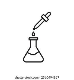 Chemical test icon Black and white logo