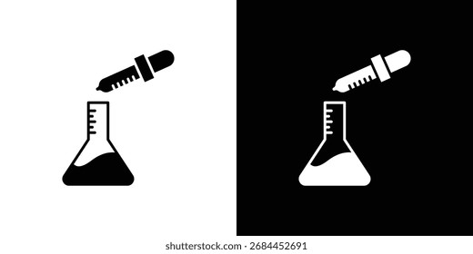 Chemisches Testsymbol im flachen Stil, gefülltes schwarzes Symbol