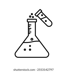 Ícone de teste químico logotipo linear isolado