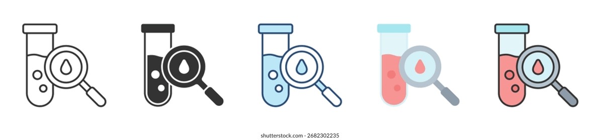 Chemical Test Icon Set Multiple Style Collection