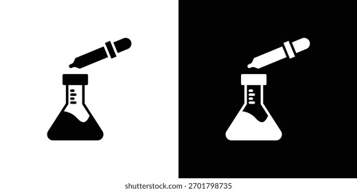 Icono de prueba química, estilo plano simple. para diseños ui o ux