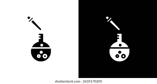 Vector de icono de prueba química en estilo plano. Siluetas de colección