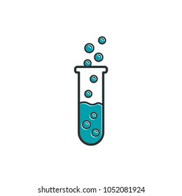 chemical test, liquid tube, science icon 