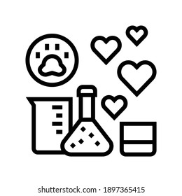 chemical test on animal line icon vector. chemical test on animal sign. isolated contour symbol black illustration