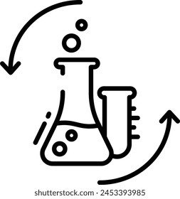 Chemical test outline icon vector illustration