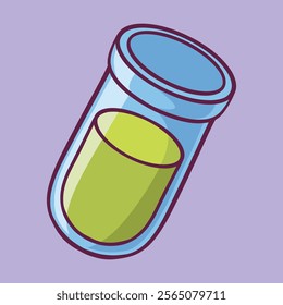 Chemical test tube doodle cartoon illustration 