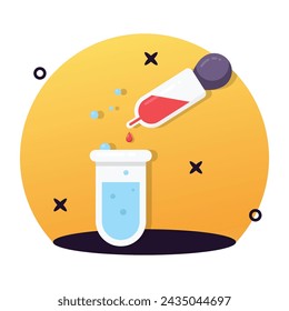 Chemical test tube with dropper showing concept icon of la experiment