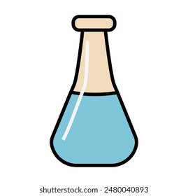 Chemical test tube icon. Lab equipment isolated on isolated background. Experiment flasks for science experiment. Simple vector flat illustration