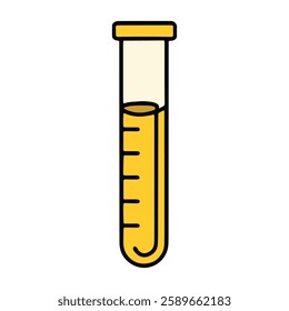 Chemical test tube icon. Laboratory glassware for experiments, research, and analysis. Vector illustration. Represents chemistry, biology, and biotechnology concepts.