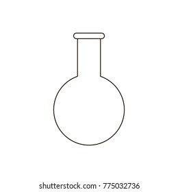 Chemical test tube icon in outline style. For web, logo, creative design. Vector illustration. Isolated on white